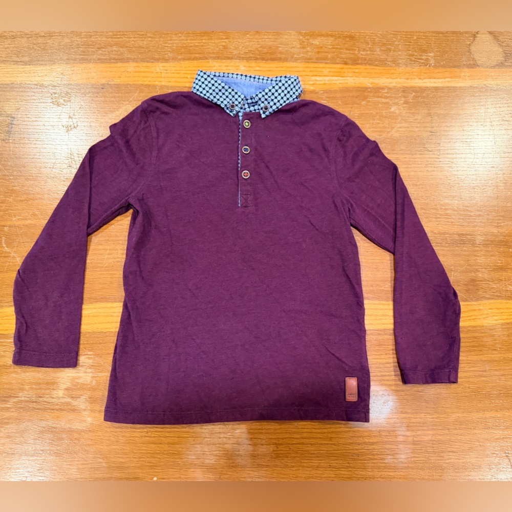 Baker by Ted Baker Plum Polo with Leather Tag
